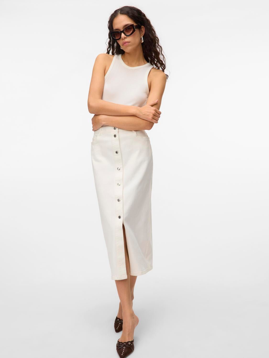 VMWILD Long Skirt - Snow White - VERO MODA & VILA Bergvik