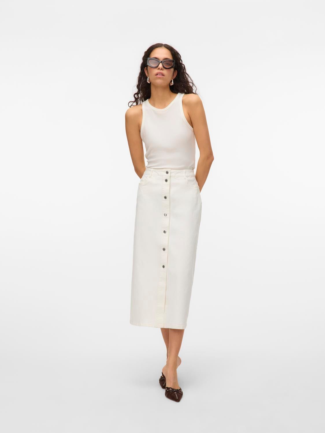 VMWILD Long Skirt - Snow White - VERO MODA & VILA Bergvik