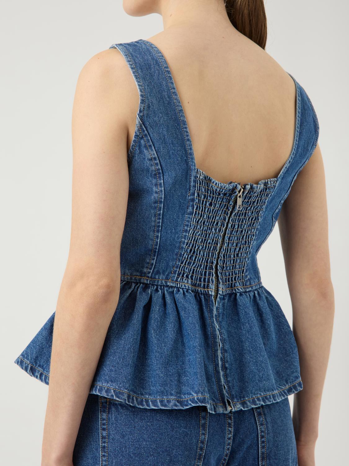 YASELSIE Top - Medium Blue Denim - VERO MODA & VILA Bergvik