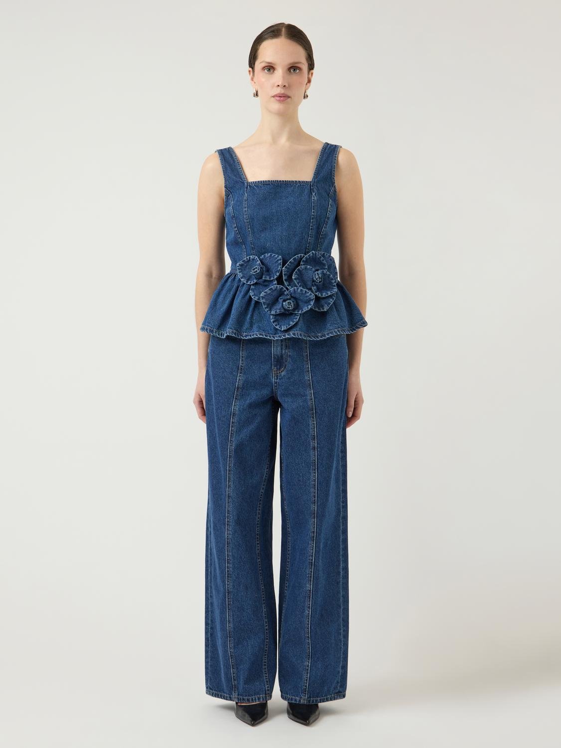 YASELSIE Top - Medium Blue Denim - VERO MODA & VILA Bergvik