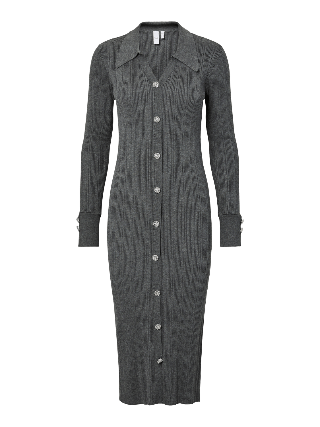 YASMIQLO Midi Dress - Dark Grey Melange - VERO MODA & VILA Bergvik