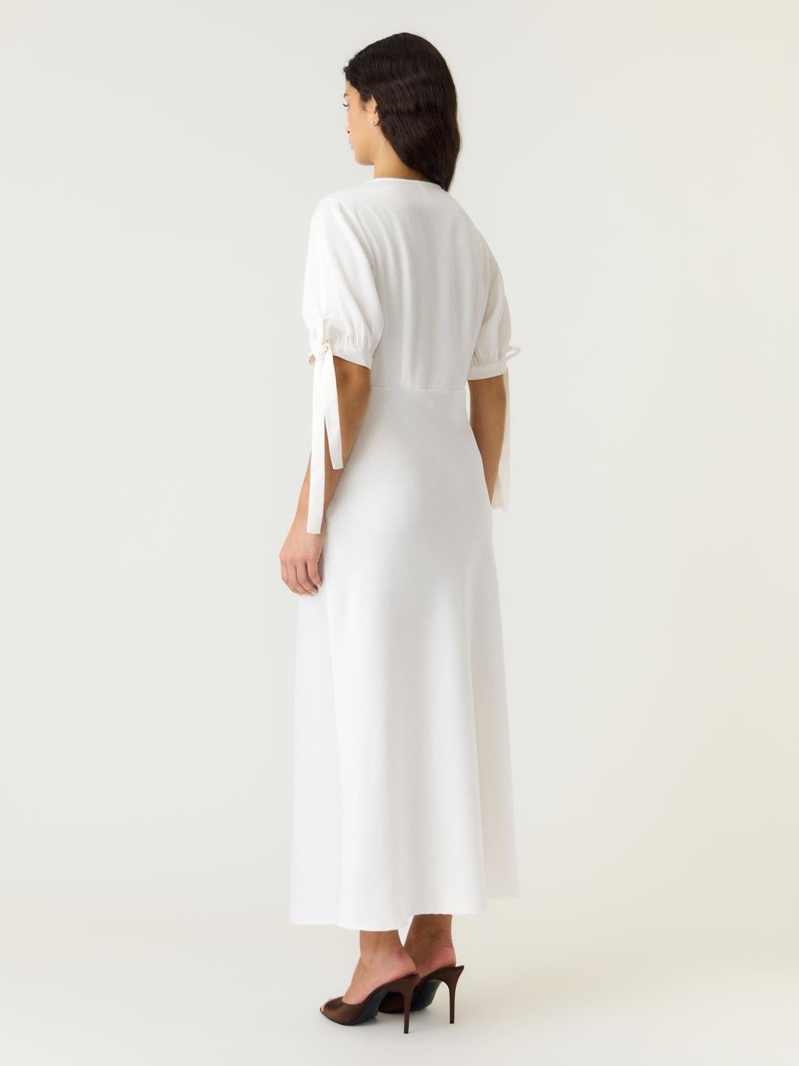 YASPELLA Long Dress - Pristine - VERO MODA & VILA Bergvik