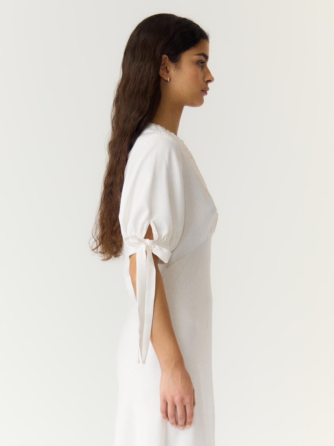 YASPELLA Long Dress - Pristine - VERO MODA & VILA Bergvik