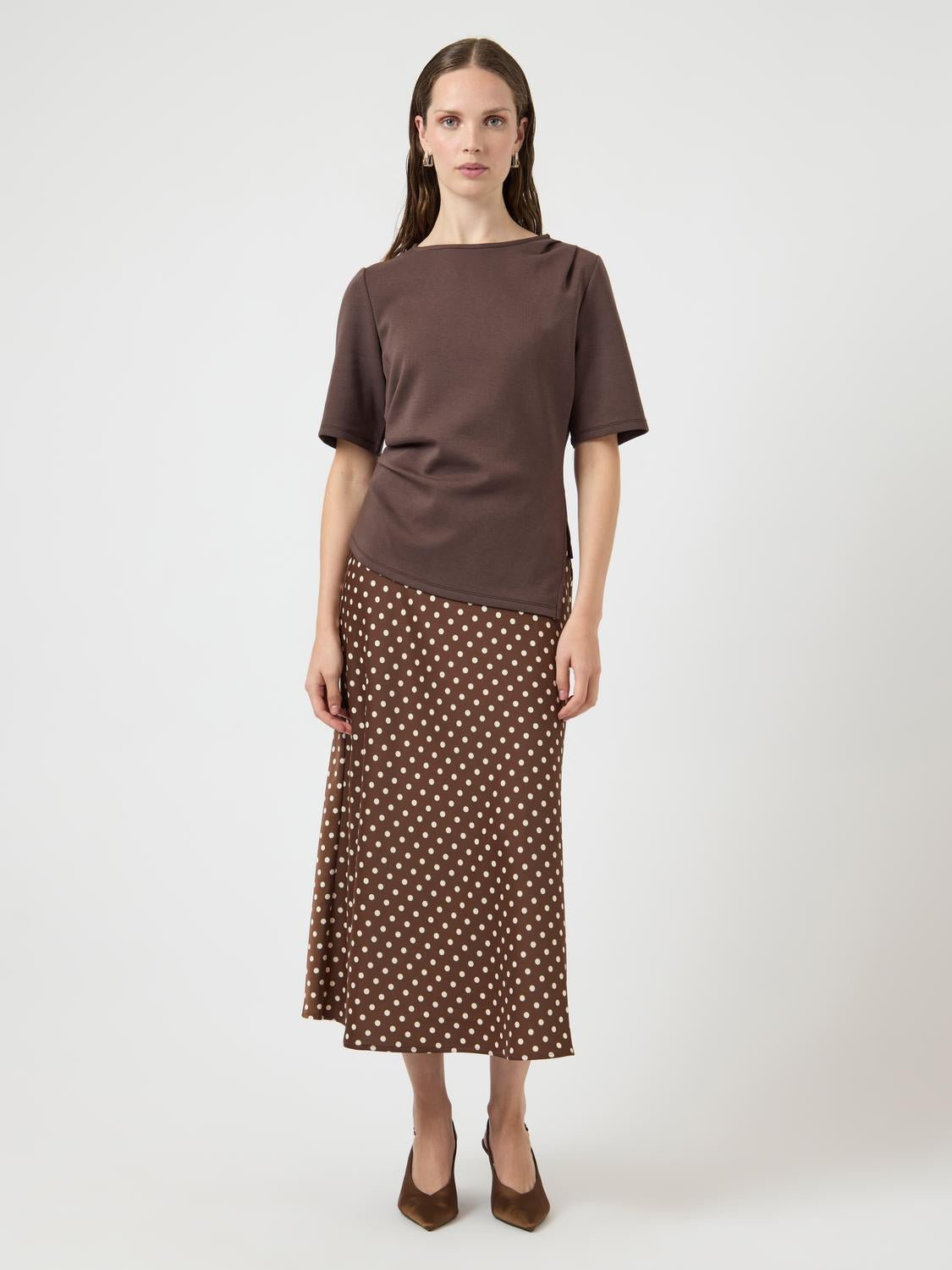 YASPELLA Midi Skirt - Pinecone - VERO MODA & VILA Bergvik