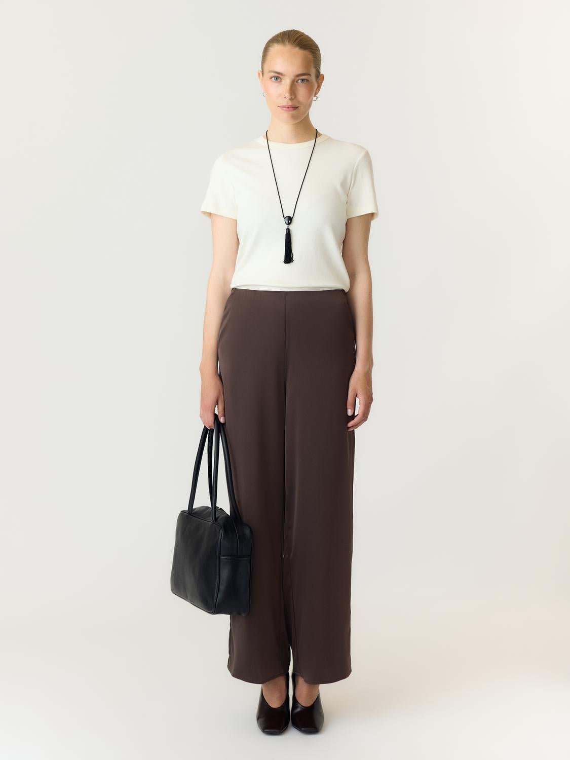 YASPELLA Trousers - Chocolate Brown - VERO MODA & VILA Bergvik