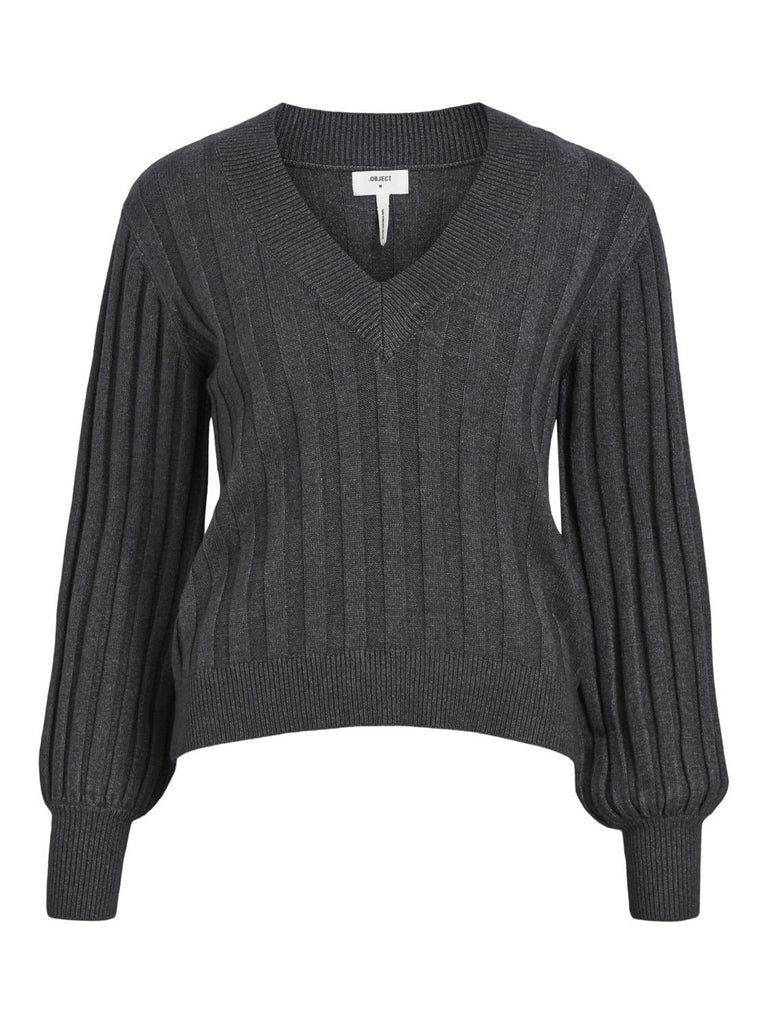 OBJALICE Pullover - Dark Grey Melange - VERO MODA & VILA Bergvik