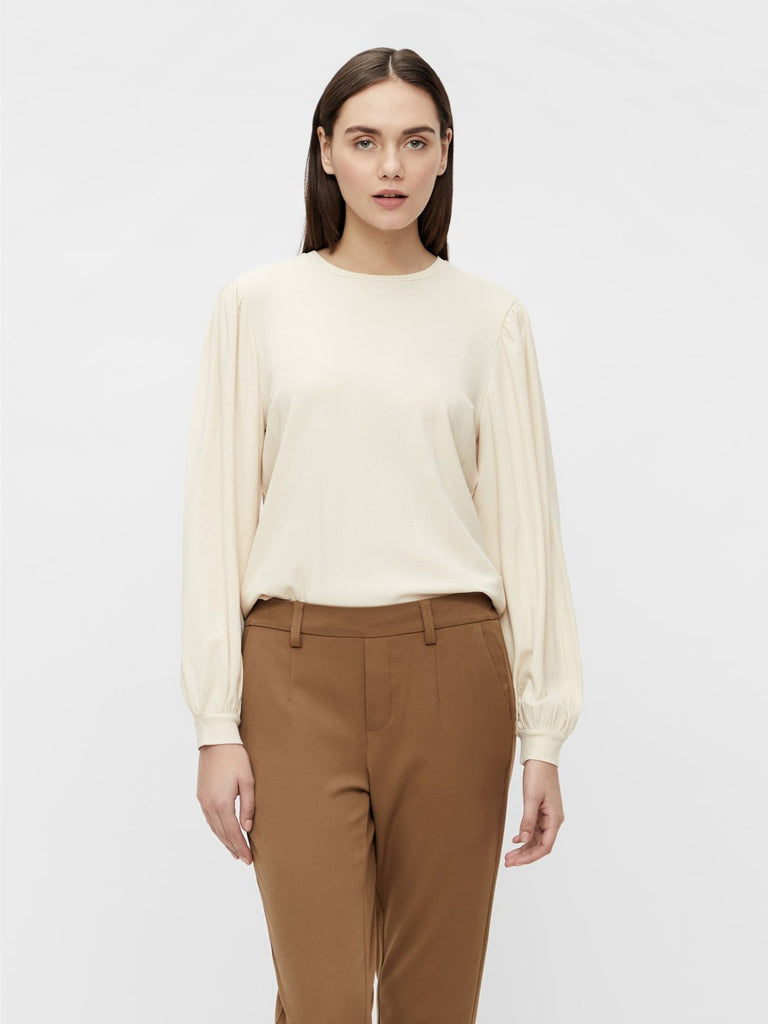 OBJJAMIE T-shirts & Tops - Sandshell - VERO MODA & VILA Bergvik
