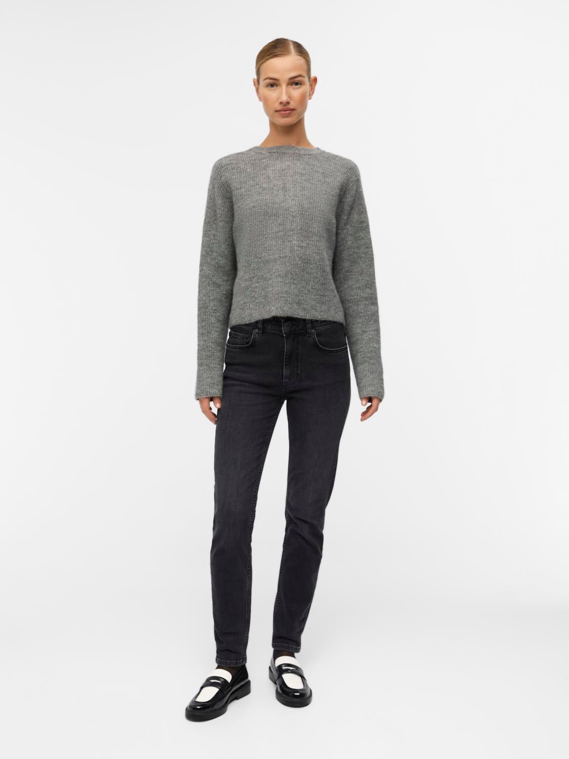 OBJPARVI Cardigan - Medium Grey Melange - VERO MODA & VILA Bergvik