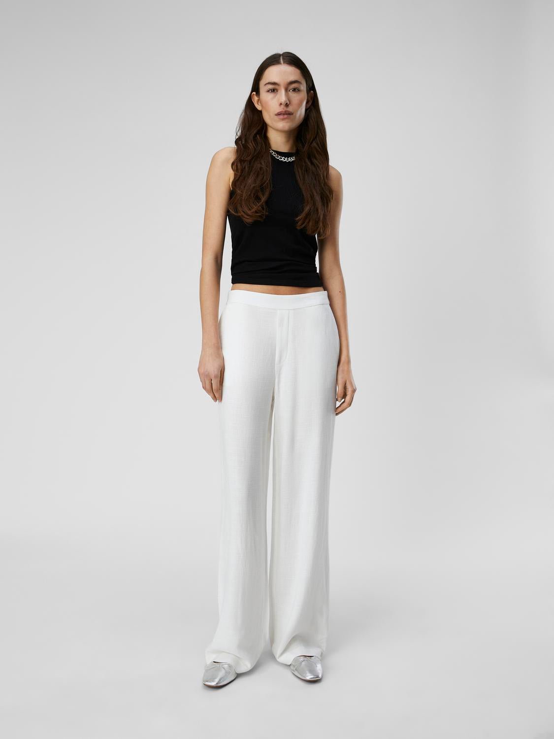 OBJSANNE Pants - Cloud Dancer - VERO MODA & VILA Bergvik