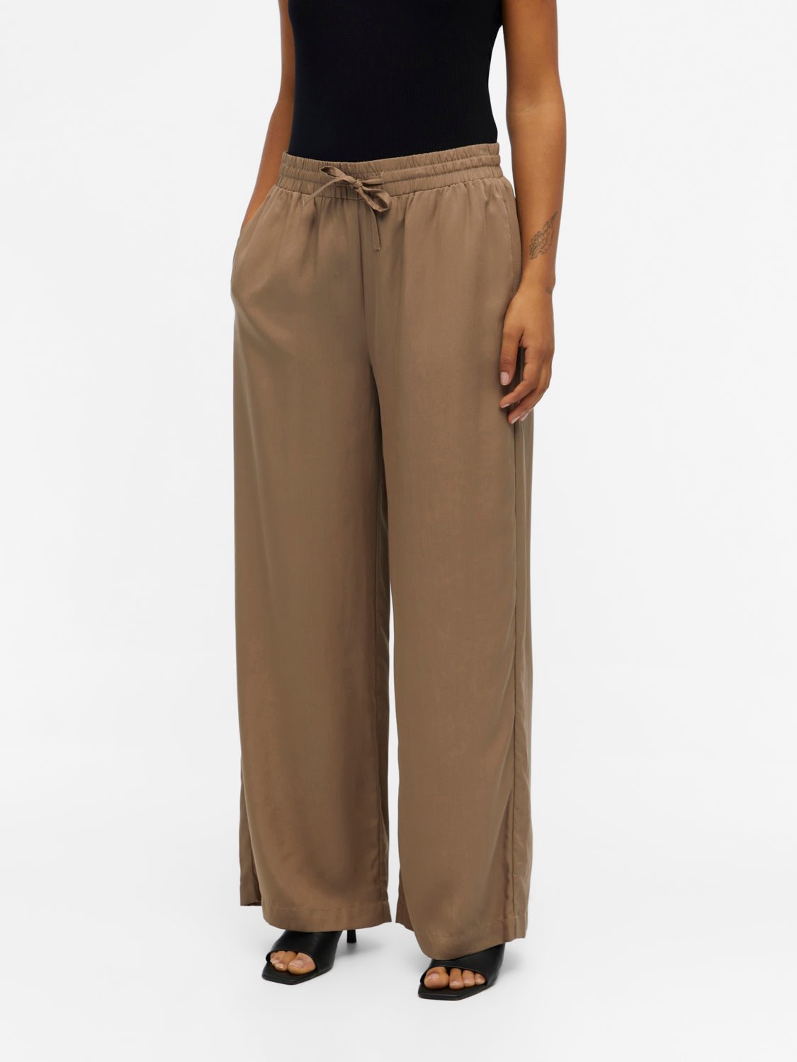 OBJTILDA Pants - Fossil - VERO MODA & VILA Bergvik