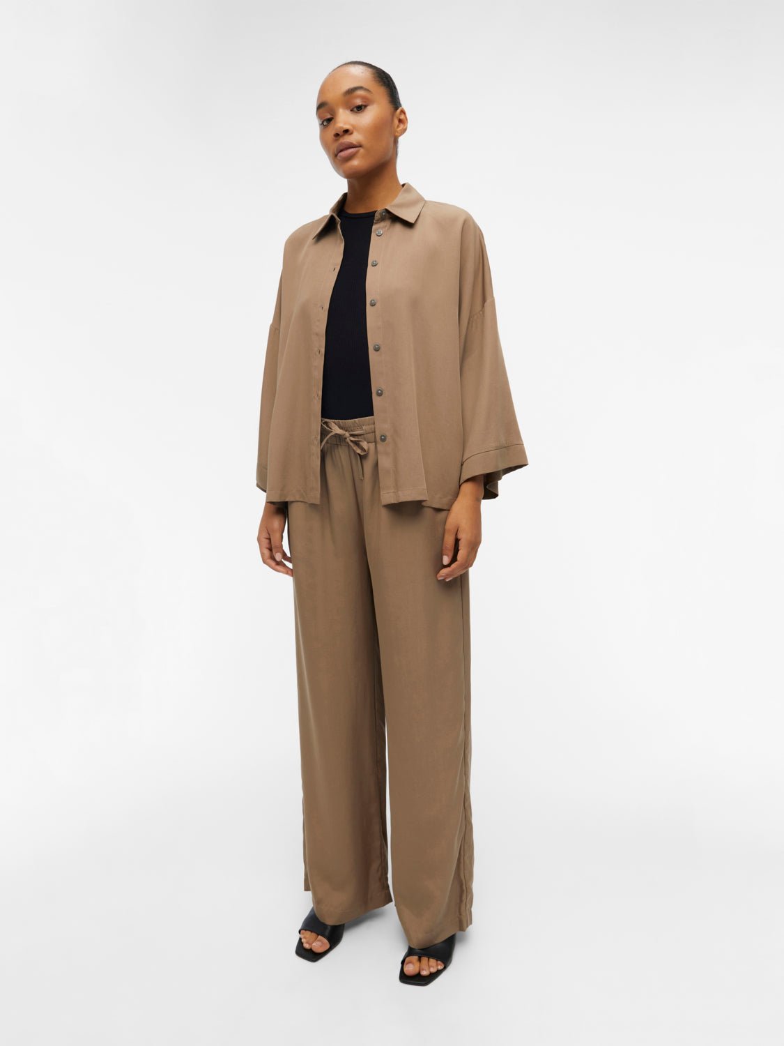 OBJTILDA Pants - Fossil - VERO MODA & VILA Bergvik