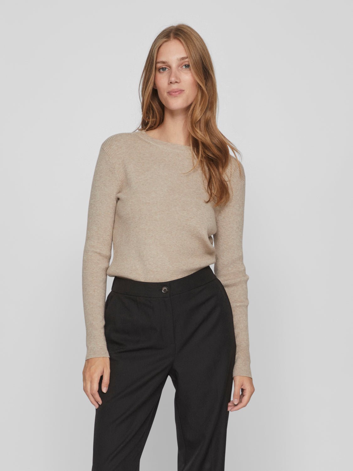 VICOMFY Pullover - Natural Melange - VERO MODA & VILA Bergvik