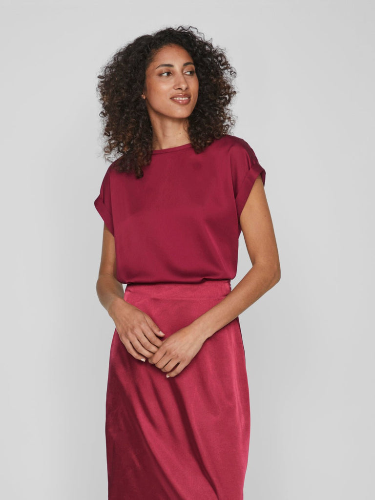 VIELLETTE T-Shirts & Tops - Beet Red - VERO MODA & VILA Bergvik