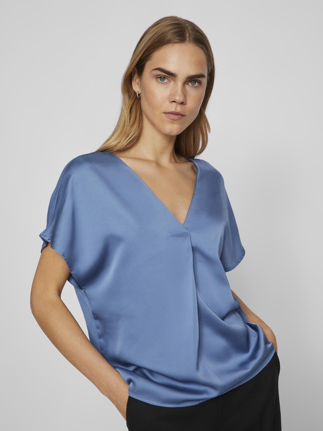 VIELLETTE T-Shirts & Tops - Coronet Blue - VERO MODA & VILA Bergvik