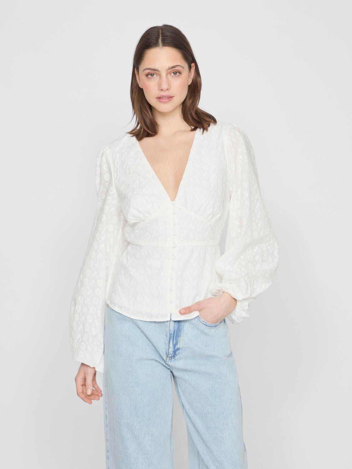 VIMALINA T-Shirts & Tops - Cloud Dancer - VERO MODA & VILA Bergvik