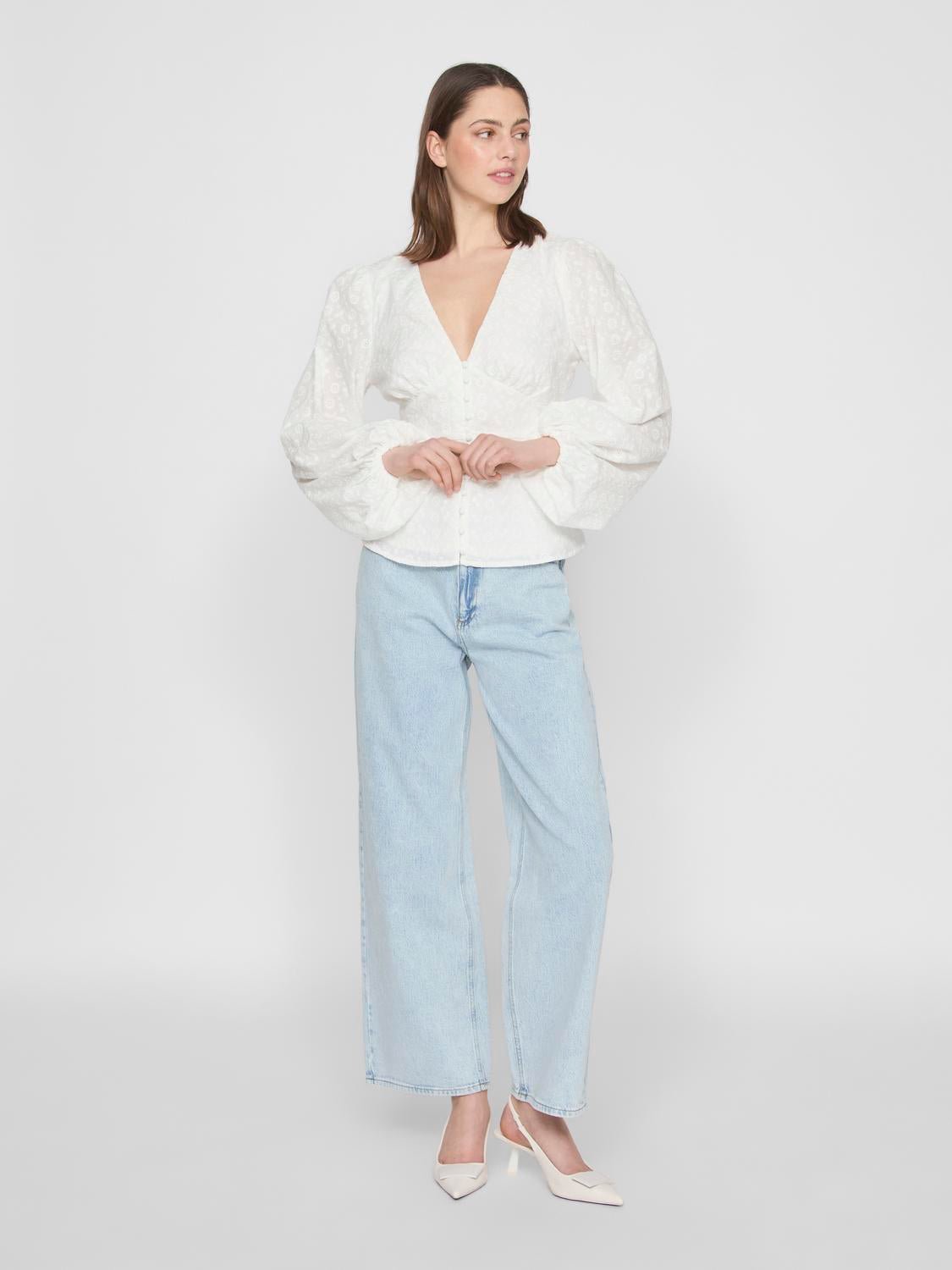 VIMALINA T-Shirts & Tops - Cloud Dancer - VERO MODA & VILA Bergvik