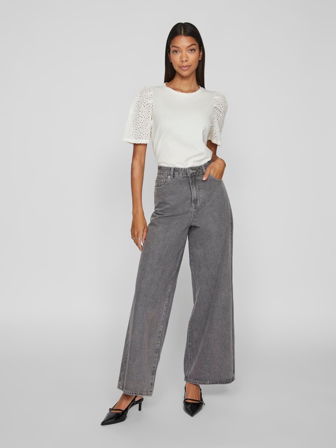 VIMERRY T-Shirts & Tops - Egret - VERO MODA & VILA Bergvik