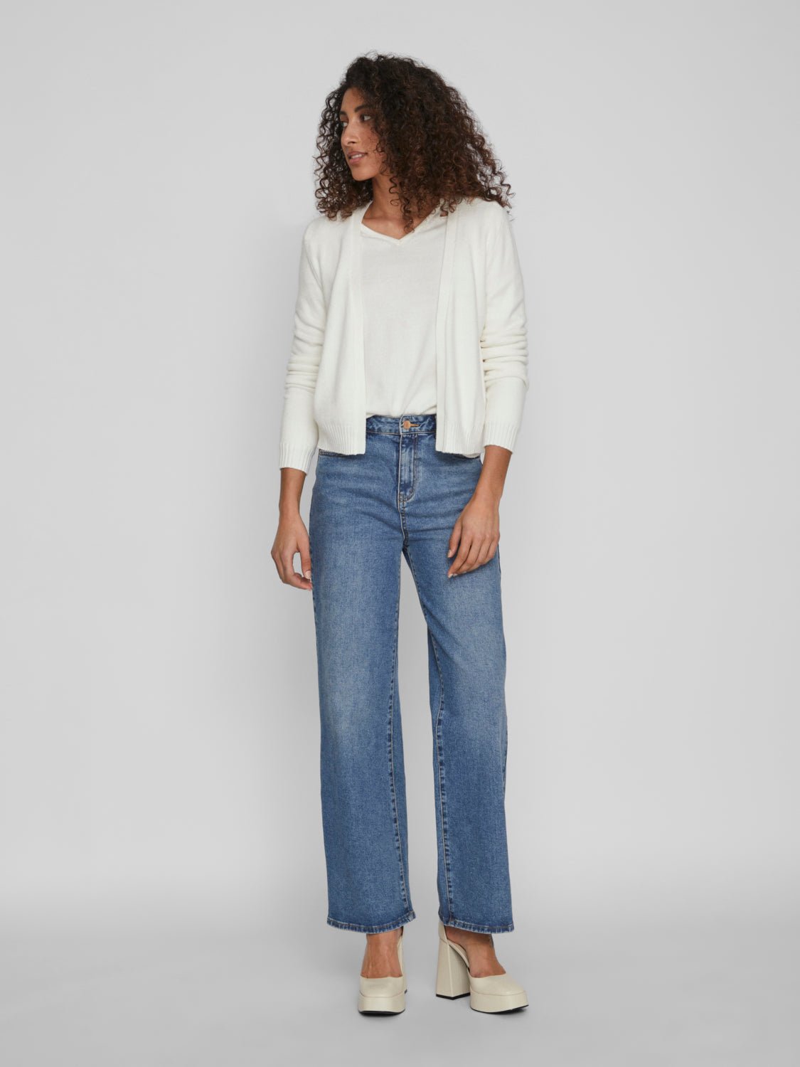 VIRIL Cardigan - White Alyssum - VERO MODA & VILA Bergvik