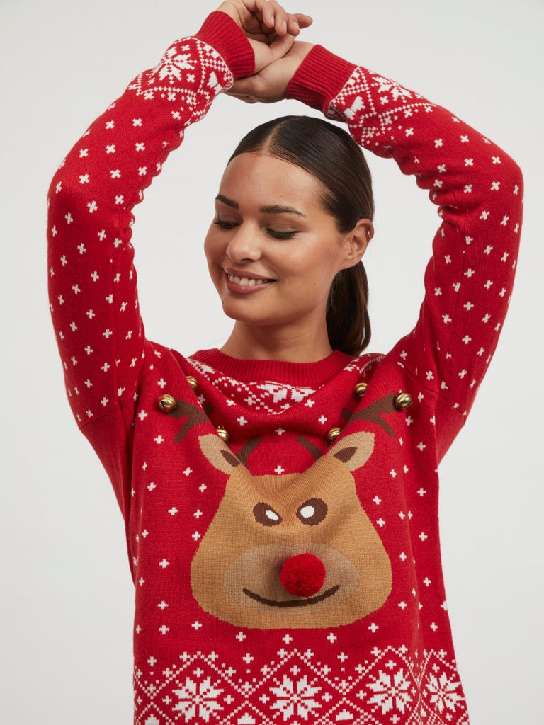 VIROLFINE Pullover - Mars Red - VERO MODA & VILA Bergvik