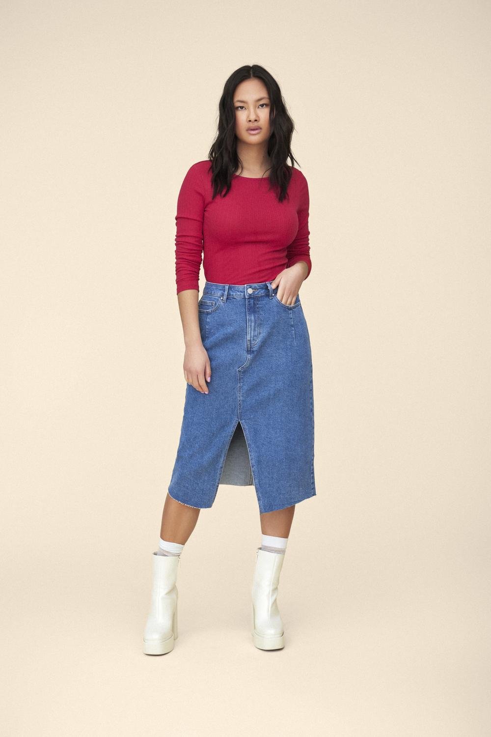 VISOL Skirt - Medium Blue Denim - VERO MODA & VILA Bergvik