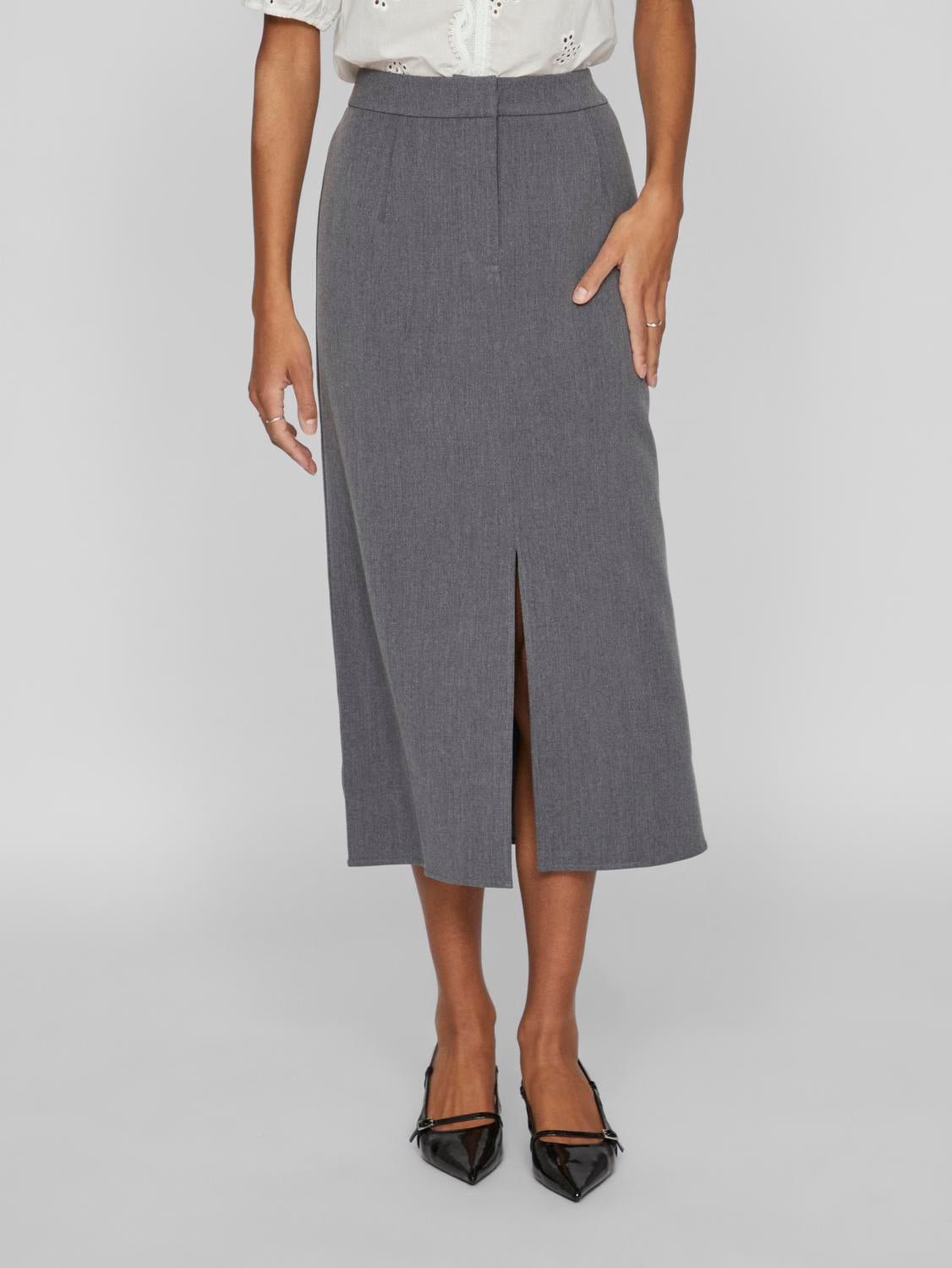 VIVARONE Skirt - Medium Grey Melange - VERO MODA & VILA Bergvik