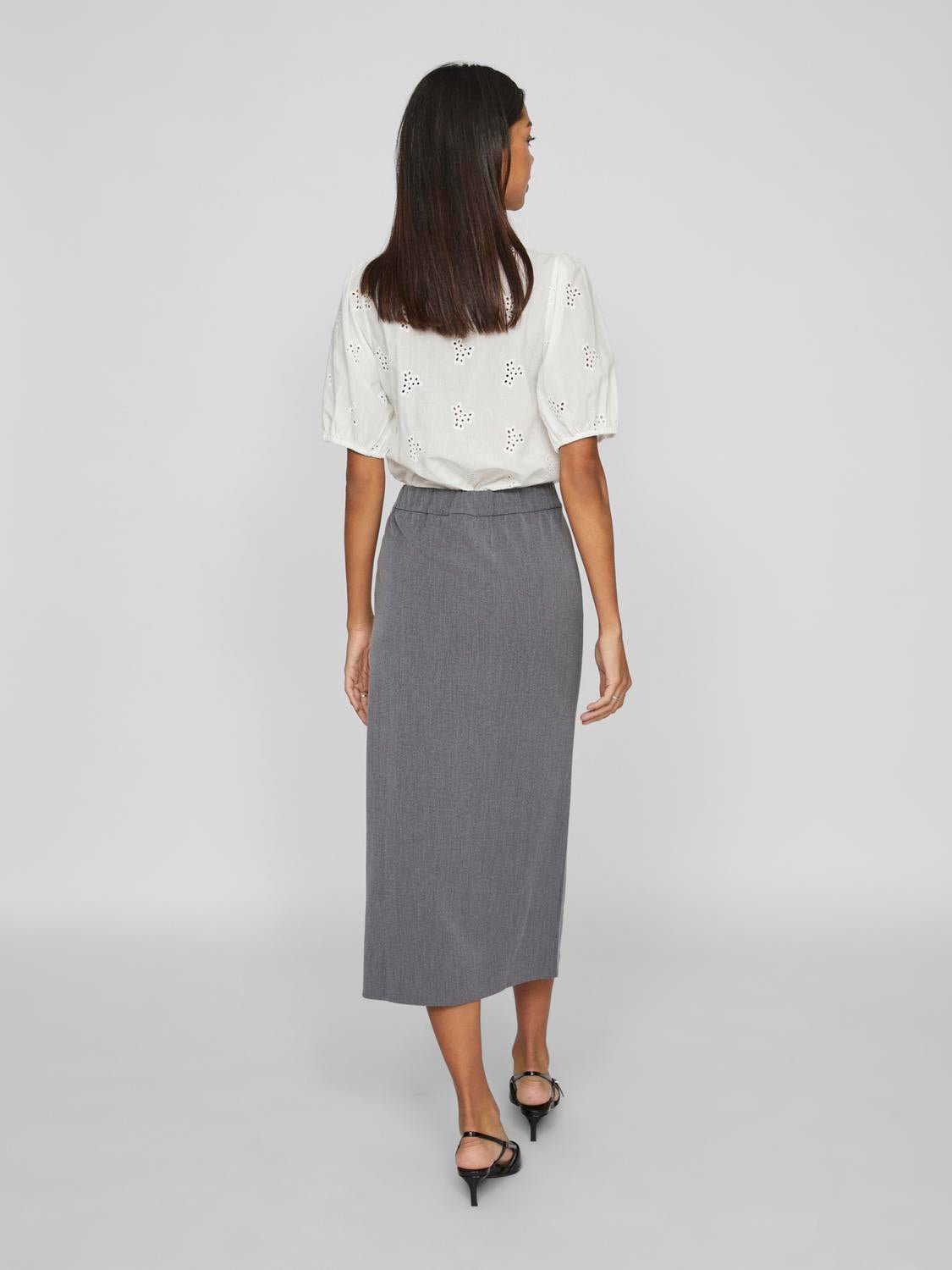 VIVARONE Skirt - Medium Grey Melange - VERO MODA & VILA Bergvik