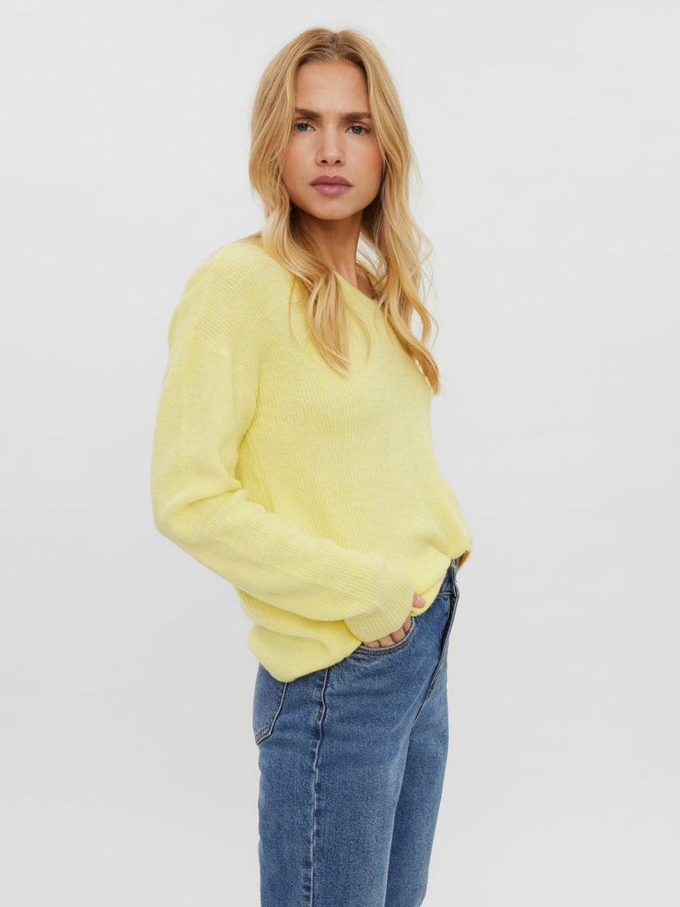 VMCREWLEFILE Pullover - Lemon Meringue - VERO MODA & VILA Bergvik