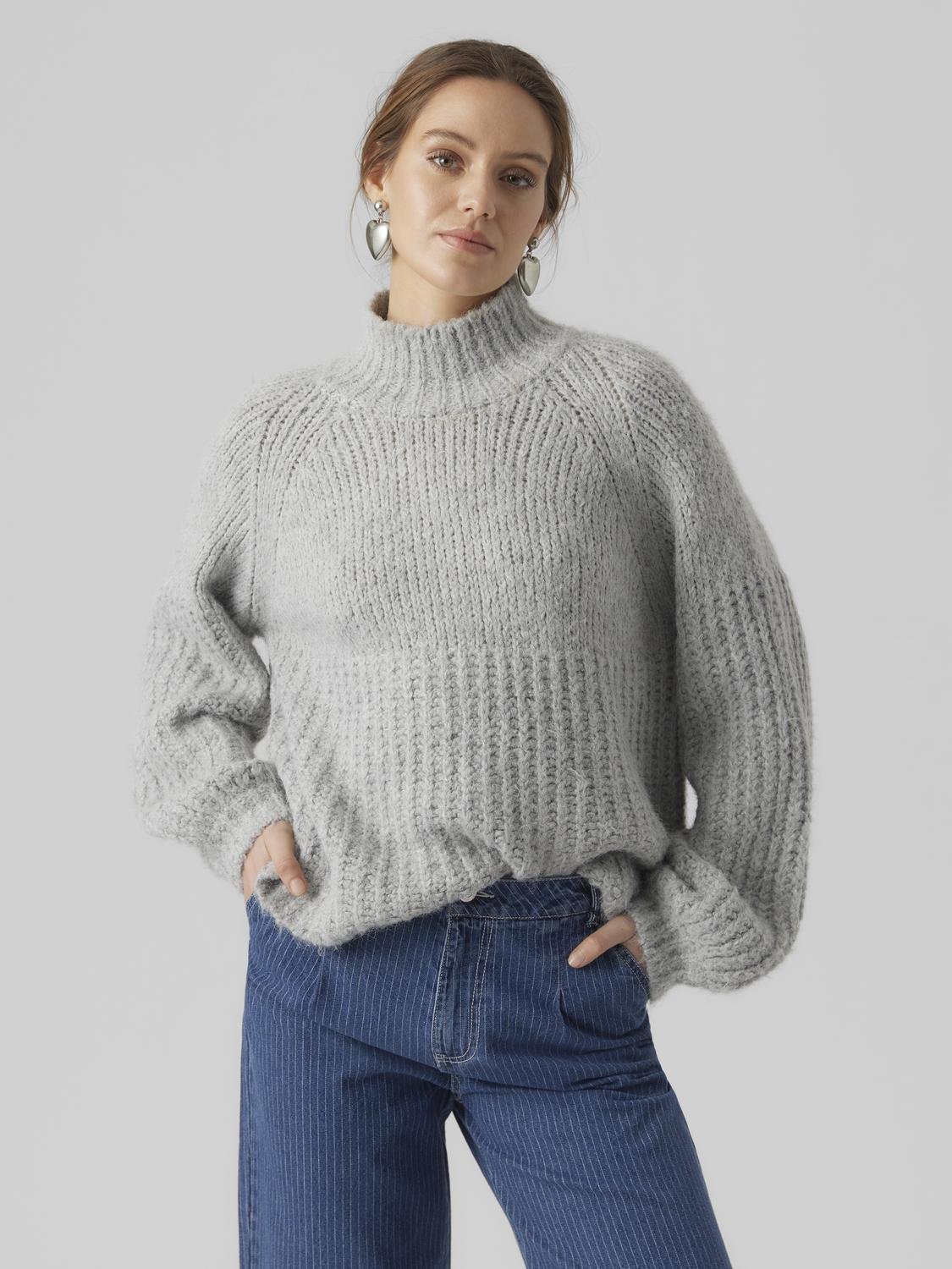 VMGENEVA Pullover - Light Grey Melange - VERO MODA & VILA Bergvik