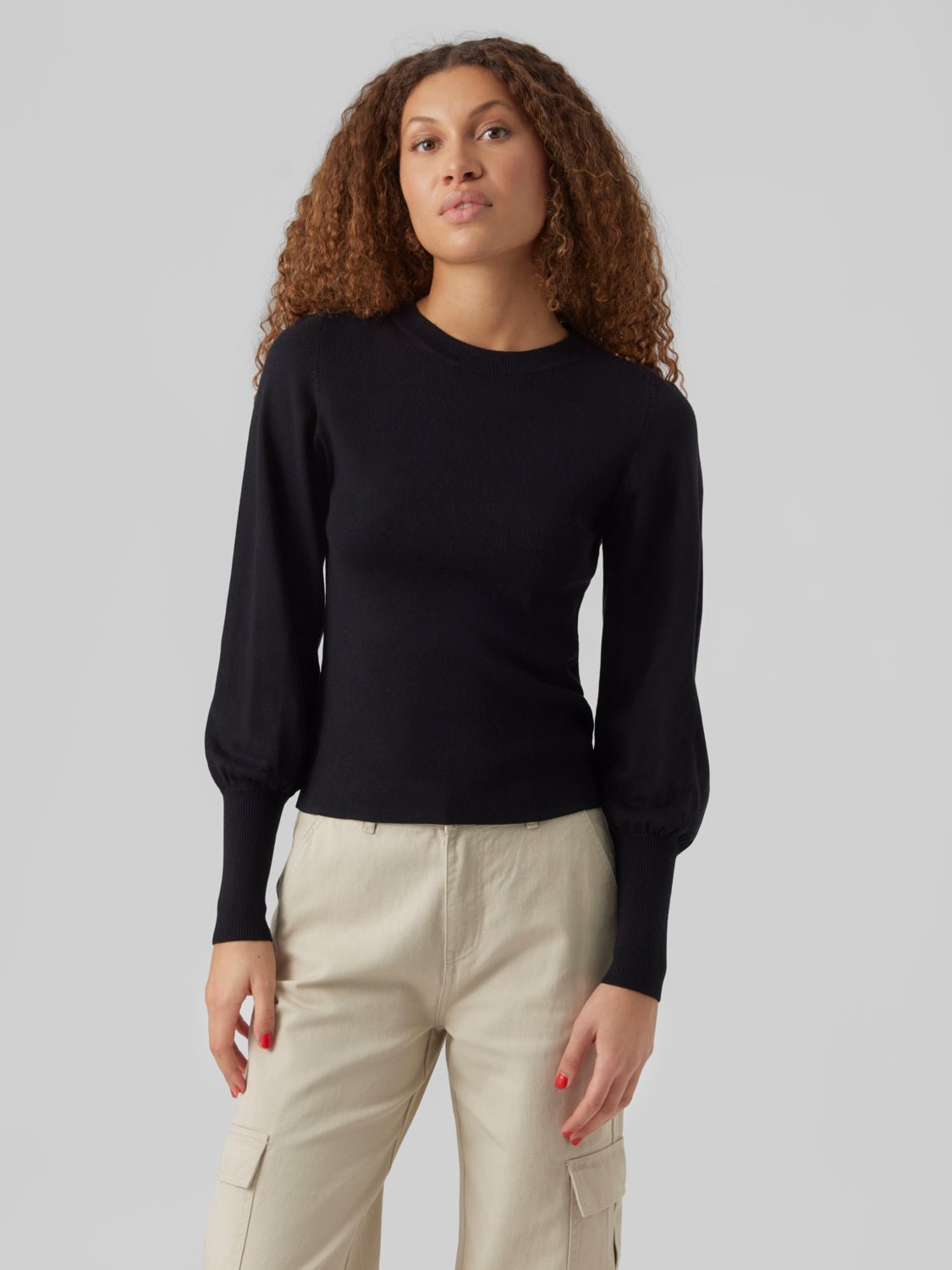 VMHOLLYKARISPUFF Pullover - Black - VERO MODA & VILA Bergvik