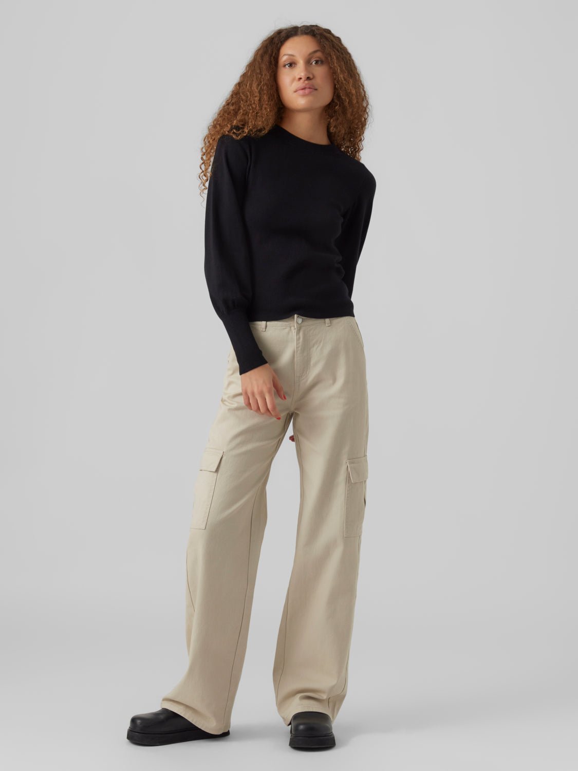 VMHOLLYKARISPUFF Pullover - Black - VERO MODA & VILA Bergvik